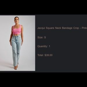 Brand new Meshki pink crop top